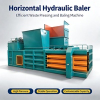 Presse à balles électrique 80T, machine à balles horizontales automatiques pour carton, machine à balles à papier automatique
