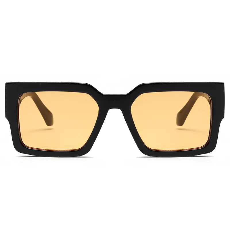 Fashion Vintage Square Glasses Man Retro Yellow Driving Glasses Male Brand Designer Lunette Soleil Homme Glasses