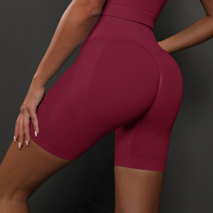 Women Ribbed Knee Length Yoga <b>Shorts</b> High Waist Compression No Camel Toe <b>Stretch</b> Cycling Running Fitness <b>Shorts</b> Wholesale - Product Image 3