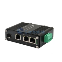 Switch Fiber Optik Industri Mini 5G 3-Port 10/100/1000T + 1-Port 100/1000X SFP Converter Switch Jaringan Gigabit