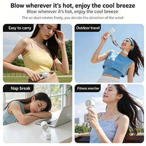 Handheld Ice Cooling 100 Speed Adjustable <b>Usb</b>-C Rechargeable Digital Display 3-In-1 Neck Portable <b>Mini</b> <b>Fan</b> - Product Image 6