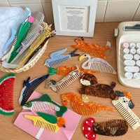 JOYSON Fashion Grappige Schattige Bloem Fruit Dier Groente Vis Vorm Draagbare Acetaat Haar Kam voor Cadeaus