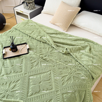 Plaid Sherpa Oekotex OEM à motif floral gaufré, super doux et chaud, double face en polaire épaisse, pour lit et canapé