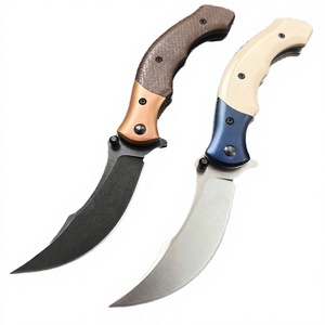 Couteau de poche pliable multi-outils OEM EDC pour la survie, le camping, la pêche, avec lame 8Cr13Mov et manche en résine/lin pour la défense personnelle - Product Image 1
