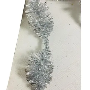 6 Fuß Weihnachts-Silber-Tinsel-Girlande für Weihnachtsfeier-Tinsel hängende Dekoration