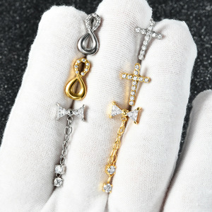 จิวสะดือรูปผีเสื้อ <span class=keywords><strong>8</strong></span> แฉก สแตนเลส Gaby ประดับเพชรซิคอน ชุบเคลือบอย่างดี พร้อมเกลียวภายนอก - Product Image 3