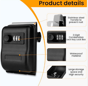 YH9197 Caja de Seguridad con Combinación de 3 Dígitos, Caja de Seguridad para Montar en Ventana, Caja de Seguridad para Llaves de Auto, Caja de Seguridad de Acero Sólido de Alta Resistencia - Product Image 5