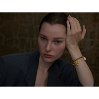 JINYOU 4282 acier inoxydable 18K or PVD plaqué métal chaîne Bracelet étanche océan pendentif breloque étoile de mer coquille Bracelet