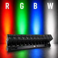 Barra de Luz LED Lineal Móvil RGBW 4 en 1 de 12 Piezas * 60W 3-30 °   Iluminación de Escenario DMX512 con Ángulo de Zoom Ajustable y Efecto Estroboscópico IP20