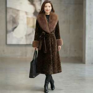 Abrigo Largo de Invierno para <span class=keywords><strong>Mujer</strong></span>, Grueso, de Piel Sintética, Cortavientos - Abrigo Ecológico de Terciopelo Dorado con <span class=keywords><strong>Cuello</strong></span> en V y Botones Delanteros - Product Image 2