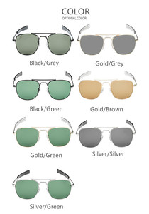 2025 thiết kế sang trọng Kính mát cho nam giới ĐÔI CẦU kim loại cổ điển hợp thời trang <span class=keywords><strong>Glass</strong></span> Lens Shades Blue & Red khung màu sắc - Product Image 2