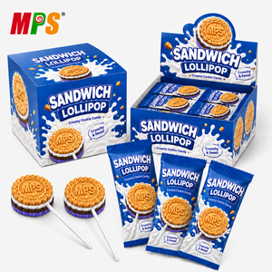 Lecca-lecca OEM <span class=keywords><strong>Yummy</strong></span> da 30 pezzi, mix di frutta dolce, a forma di biscotto rotondo - Product Image 1