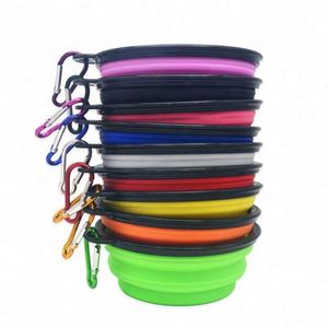 New Design Silicone Folding Dog Bowl Portable Pet Bowl Multifunctional Outdoor Hanging Folding Dog Basin - Product Image 4