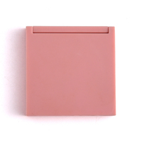 Plastique ABS Effet doux au toucher Forme carrée Mini miroir de poche de voyage double face de petite taille avec logo personnalisé