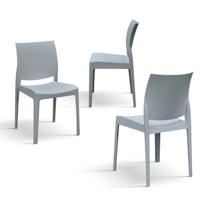 Alberto <b>Chair</b> Set Of <b>4</b> <b>Grey</b> Polypropylene Indoor Outdoor <b>Dining</b> <b>Chairs</b> - Product Image 2
