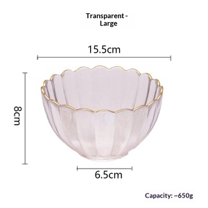 Nouvelles coupelles en verre <span class=keywords><strong>de</strong></span> style chinois créatif à bordure chrysanthème, avec rebord doré, colorées, pour fruits, desserts et salades, pour la cuisine - Product Image 6