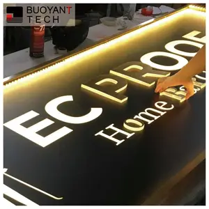 Özel üretici 3D LED Logo işareti akrilik ve paslanmaz çelik barlar için ışık işareti restoran dükkanlar mağazası aydınlatma