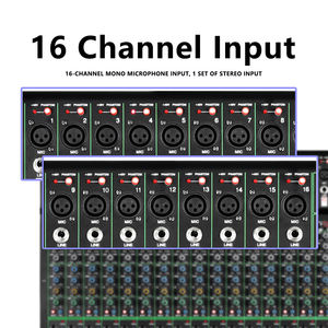 GAX-PK16 Nouveau mélangeur de la <span class=keywords><strong>série</strong></span> PK avec 99DSP Égaliseur double à 7 segments USB BT 16 canaux Scène KTV Mélangeur audio professionnel - Product Image 4