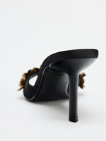 ZA2026 Nouvelle collection Printemps-Été – Sandales à talons hauts style français avec fleurs décoratives, bout ouvert, demi-mules élégantes pour le quotidien