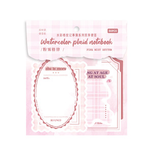 Cuaderno de Acuarela a Cuadros con Elementos Decorativos, Serie de Notas Adhesivas, 30 Hojas por Paquete - Product Image 5