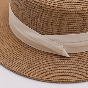 Chapeau de paille français à bord plat 2025 – Nouveau chapeau canotier en paille pour l'été et les vacances à la plage - Product Image 4