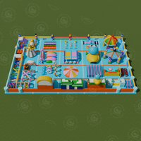 Parc d'attractions gonflable personnalisé, Fun City, avec plusieurs zones de jeux à thème, à vendre