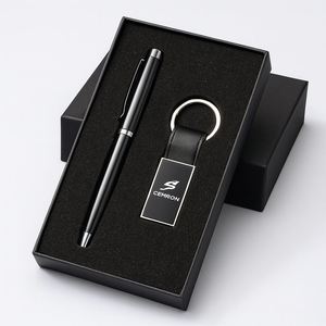 Modern Metal Business Merchandise <b>Pen</b> + Keychain <b>Box</b> Set-Wholesale Corporate Gifts-Custom Logo & Private Label Options - Product Image 3