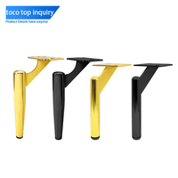 Toco vente en gros 2023 or Chrome fer métal Triangle meubles armoire Table canapé jambes Style européen luxe couleur argent canapé jambe