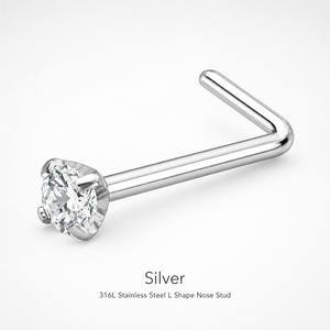 <span class=keywords><strong>Piercing</strong></span> de Nariz de Acero Inoxidable 316L con Zirconia Cúbica, en Forma de L, Recto y Curvo, Hipoalergénico, para <span class=keywords><strong>Mujer</strong></span> - Product Image 5
