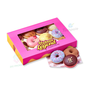 Caja de Embalaje de Alimentos Personalizada de Bajo Precio con Ventana Transparente para Galletas, Pasteles, Donas, Caja de Embalaje Plegable Personalizada para Alimentos - Product Image 3