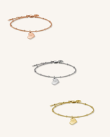 Bracelet chaîne perlée en forme de cœur à bord festonné, personnalisable en gros, en acier inoxydable 316L plaqué or PVD 18K, vierge, étanche, pour femme