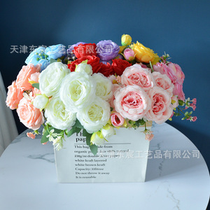 <b>Artificial</b> Silk Rose Bouquet 5-Head Multi-Layered <b>Peony</b> Approx 32cm Wedding Home Decor - Product Image 4