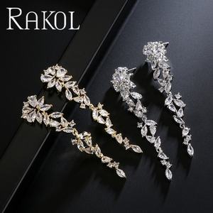 Rakol EP1206เครื่องประดับแฟชั่นหรูหราคุณภาพสูงเพทายชุบทองตุ้มหูแต่งงาน - Product Image 4