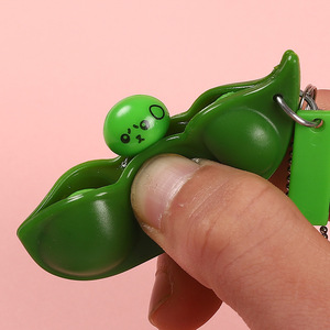 Juguete Antiestrés de Edamame, Llavero de Plástico con Forma de Vaina de Guisante, Diseño 3D de Dibujos Animados para Niños - Product Image 3