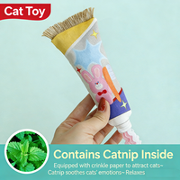 Jouet interactif pour chat en forme de dentifrice rose à la catnip, pour le divertissement autonome des chats, accessoires d'entraînement pour animaux de compagnie