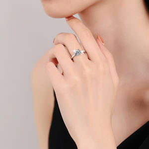 เครื่องประดับคู่1/2CT D สี VVS1 Moissanite S925เงินสเตอร์ลิงหมั้นแหวนแต่งงานสัญญาสำหรับคู่รัก - Product Image 5