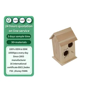 Maison d'oiseau en bois massif bricolage nichoir kit de maison d'oiseau