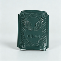 Étiquette métallique en aluminium courbée à motif d'aile gaufré vintage, logo personnalisé, badge métallique pour la décoration de flacons de parfum