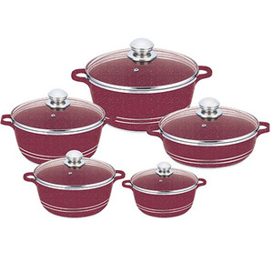 10 Cái Đá Cẩm Thạch Sơn Nhôm Die Cast Nhôm Không Dính Cookware Set 20/24/28Cm Soong + 28CM Sâu Fry Pan - Product Image 4