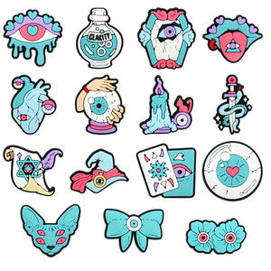 Adornos <span class=keywords><strong>de</strong></span> PVC para Zapatos, Estilo Calavera Rosa <span class=keywords><strong>de</strong></span> Halloween, para Tazas <span class=keywords><strong>de</strong></span> Café, Sandalias y Zuecos, Serie <span class=keywords><strong>Bruja</strong></span> - Product Image 5