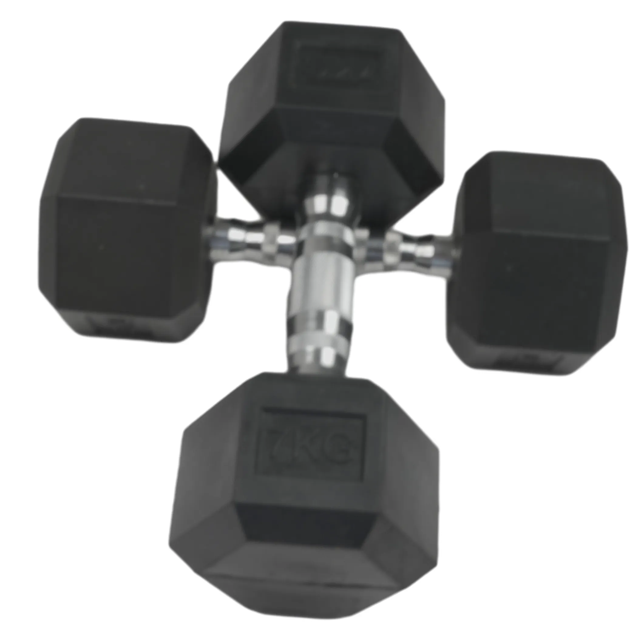 Fabricant de musculation hexagonale en caoutchouc Jeu d'haltères 100Kg 7Kg Haltères