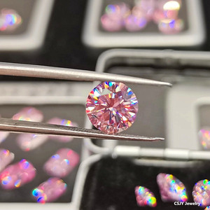 ピンク 1.04カラット ラウンドブリリアント VVS SI認定 カットウェイト バイヤー向け モアサナイト - Product Image 3