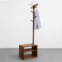 Porte d'entrée de la salle de séjour, porte d'entrée, porte-manteau, banc d'arbre de Hall, support à chaussures, siège de rangement, banc à chaussures en bois avec porte-manteau