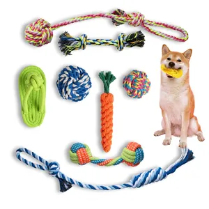 Hot Sale Indestructible Wear-resistant Teething Pet Toys Interactive Training Non-toxic Cotton Rope Knot Dog Chew Toys