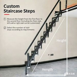 Escalera Telescópica en Forma <span class=keywords><strong>de</strong></span> L <span class=keywords><strong>de</strong></span> Aleación <span class=keywords><strong>de</strong></span> Zinc <span class=keywords><strong>para</strong></span> Montaje en Pared con Barandilla Metálica, Diseño que Ahorra Espacio <span class=keywords><strong>para</strong></span> Áticos, Uso Interior/Exterior - Product Image 5