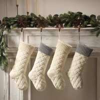 Nouvelle Grande Chaussette de Noël Tricotée de 18 Pouces à Suspendre – Décoration de Noël et Cadeau Idéal pour la Famille et les Amis