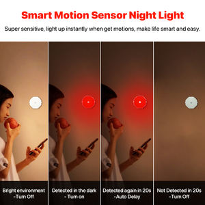 Moderne USB-oplaadbare magnetische nachtlamp, wandmontage LED-kastverlichting met bewegingssensor voor slaapkamer en kledingkastverlichting - Product Image 5