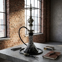 Chicha moderne en acier inoxydable Maklaud Helios Project 21 avec finition laquée, coffret de voyage et cadeau