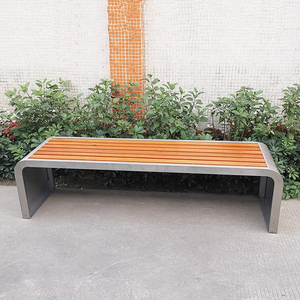 Asiento Largo de Aluminio Fundido y Madera Plástica Reciclada para Parques Públicos, Muebles de Exterior, Asientos para Jardín, Patio, Silla - Product Image 3