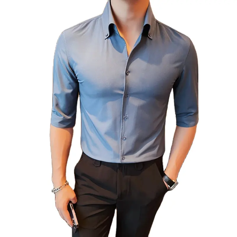New Summer Shirt Custom Long Sleeve Lapel Shirts For Men